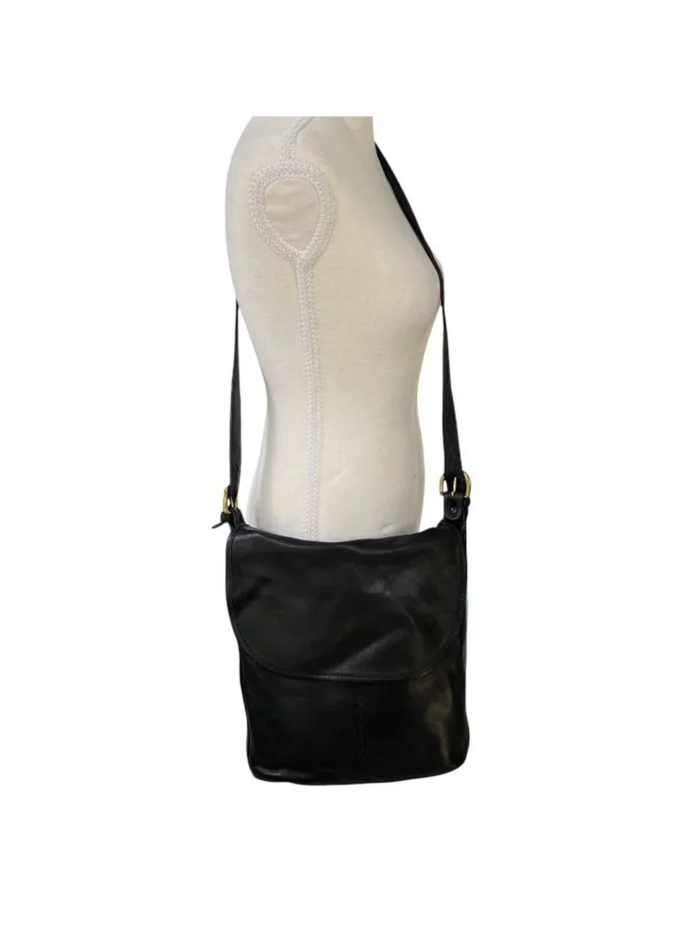 Coach Vintage Whitney Flap Black Leather Crossbody Bag - Picture 2 of 15
